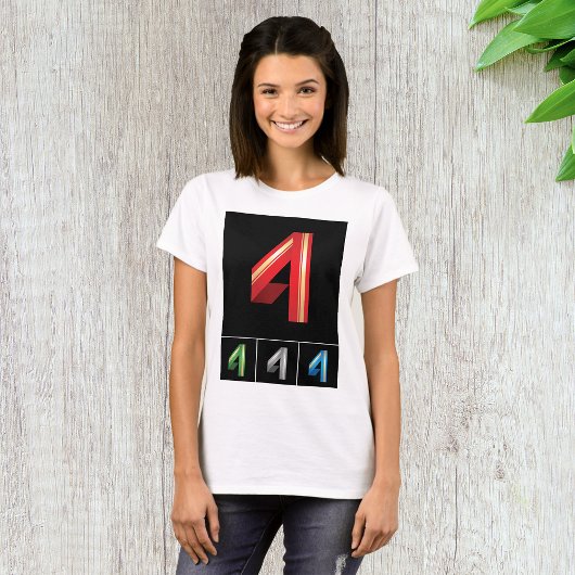 Colorful Number Vier vrouwen T-Shirt