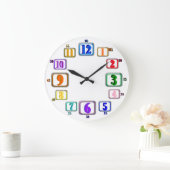 Colorful Numbers Clock Grote Klok (Huis)