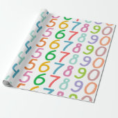 Colorful Numbers Pattern Cadeaupapier (Uitgerold)
