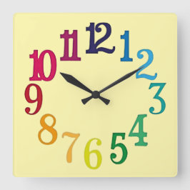 Colorful Numbers Vierkante Klok