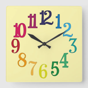 Colorful Numbers Vierkante Klok