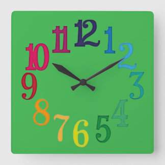 Colorful Numbers Vierkante Klok