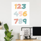 Colorful Nursery Cute Numbers Poster (Thuiskantoor)