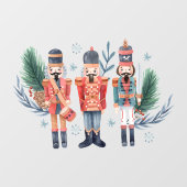 Colorful nutcracker met evergreens raamsticker (Vel)