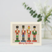 Colorful Nutcracker Soldiers Merry Christmas Briefkaart (Staand voorkant)
