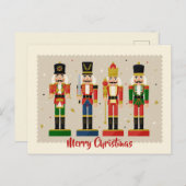 Colorful Nutcracker Soldiers Merry Christmas Briefkaart (Voorkant / Achterkant)