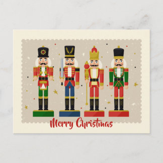 Colorful Nutcracker Soldiers Merry Christmas Briefkaart