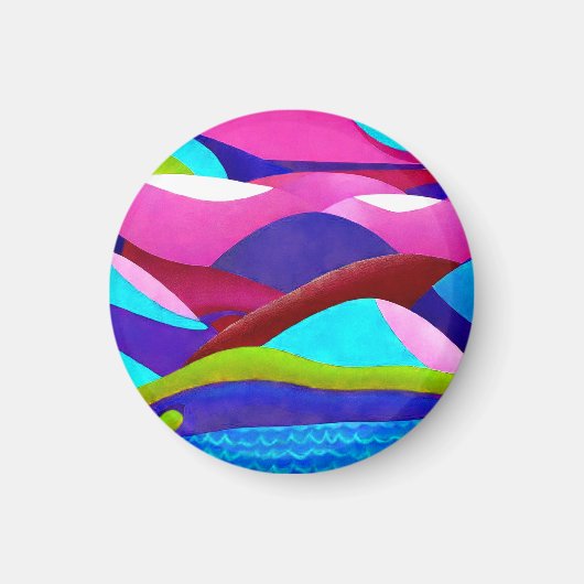 Colorful Ocean Hills Magneet (Voorkant)