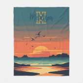 Colorful Ocean Sunset Fleece Deken (Voorkant)