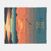 Colorful Ocean Sunset Fleece Deken (Voorkant (Horizontaal))