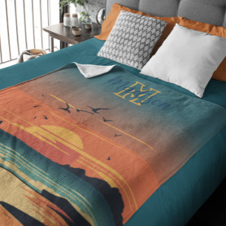 Colorful Ocean Sunset Fleece Deken