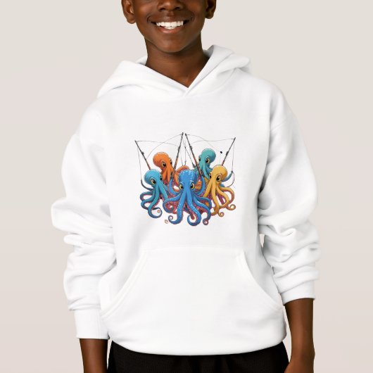 Colorful Octopus Crew – Kids’ Hoodie (Devant)