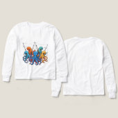 Colorful Octopus Crew – Kids’ Long Sleeve Tee (Voorkant /achterkant)