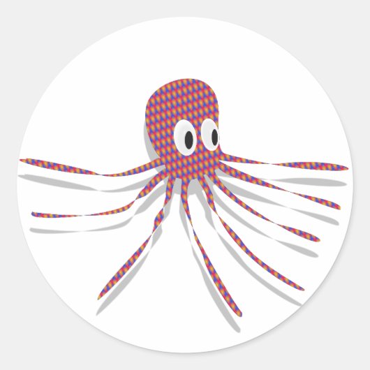 Colorful Octopus Ronde Sticker (Voorkant)
