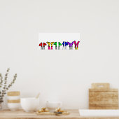 Colorful Old Fashioned Shoes Tekening Poster (Keuken)