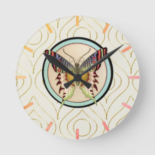 Colorful Old World Butterfly Ronde Klok