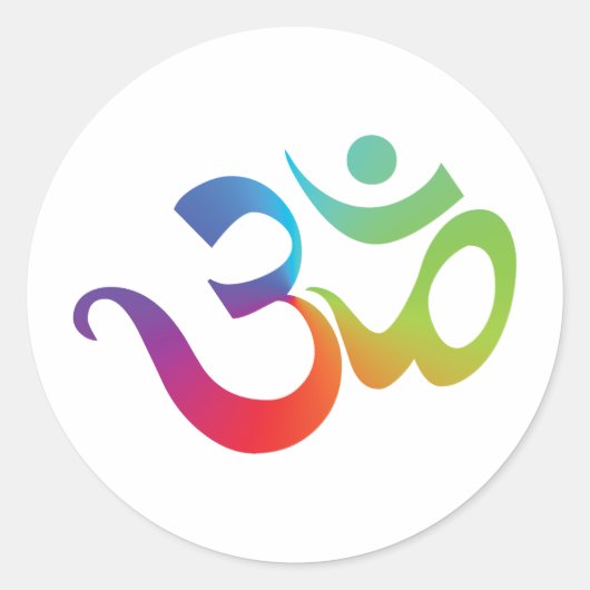 Colorful Om Ronde Sticker (Voorkant)