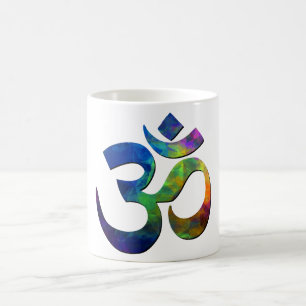 Colorful Om Yoga Symbols Koffiemok