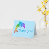 Colorful Ombre Dolphins Hartelijk dank Kaart (Gele Bloem)