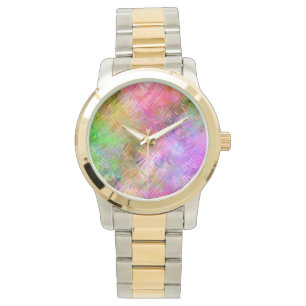 Colorful Opal Glassy Texture Horloge