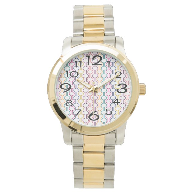 Colorful Open Circles Horloge (Voorkant)