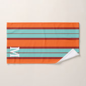 colorful orange &red blue initial monogram (Serviette à main)