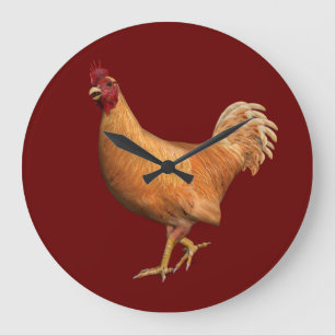 Colorful Oranje Rooster Grote Klok
