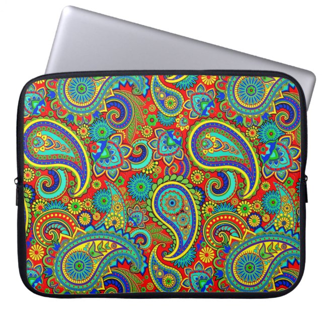Colorful  Orante Paisley Laptop Sleeve (Voorkant)