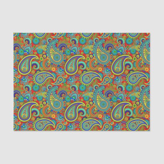 Colorful  Orante Paisley Tissuepapier (Voorkant)