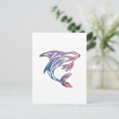 Colorful Orca Whale Tattoo Briefkaart (Staand voorkant)