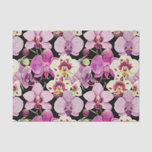 Colorful Orchid Flower Pattern Tissuepapier