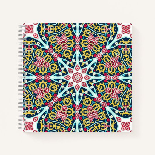 Colorful Ornamental Rosette Mandala Art Notitieboek (Voorkant)