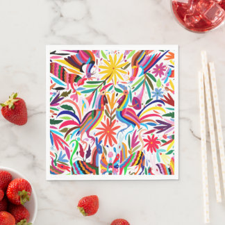 Colorful Otomi Print Paper Napkins Servet