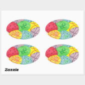 Colorful Oval Easter Egkers Stickers (Vel)