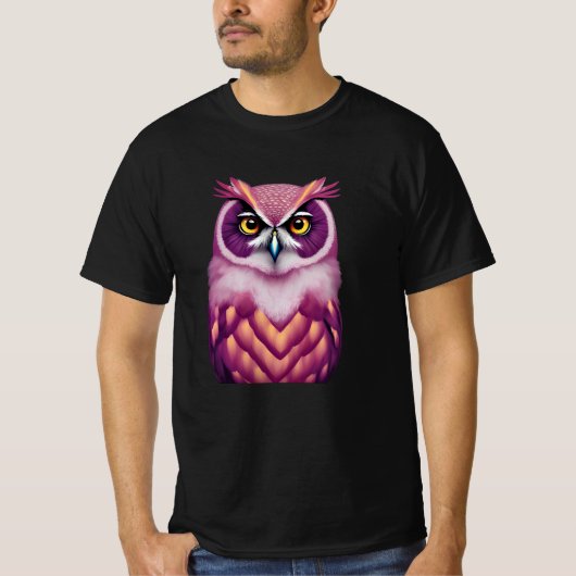 Colorful Owl Bird Artwork T-shirt (Voorkant)