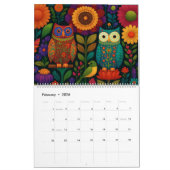 Colorful Owl Calendar 2026 Kalender (Feb 2026)