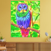 Colorful Owl Canvas Afdruk (Insitu (Woonkamer))
