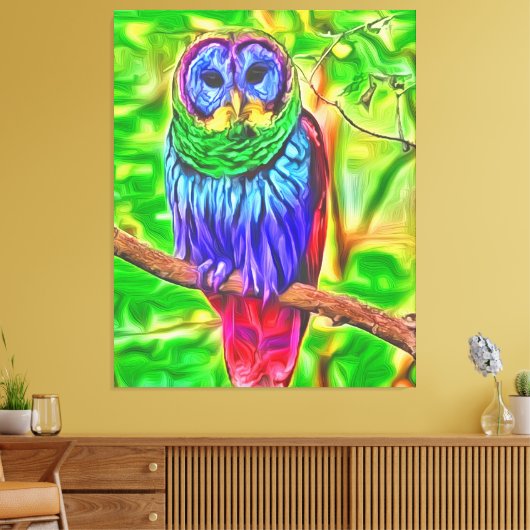 Colorful Owl Canvas Afdruk (Insitu (Woonkamer))