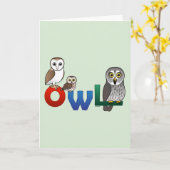 Colorful Owl Kaart (Gele Bloem)