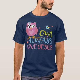 Colorful Owl Love Jesus Youth Christelijk T-shirt