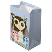 Colorful Owl Medium Gift Bag Cadeauzakje (Voorkant Gekanteld)