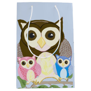 Colorful Owl Medium Gift Bag Cadeauzakje