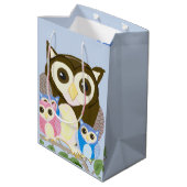 Colorful Owl Medium Gift Bag Cadeauzakje (Achterkant Gekanteld)