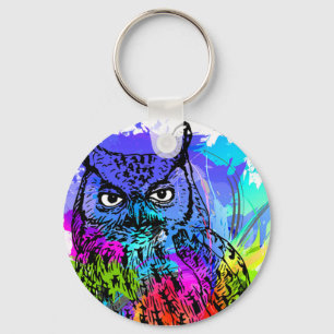 Colorful Owl Sleutelhanger