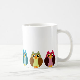 Colorful Owl Trio Koffiemok