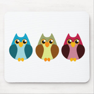 Colorful Owl Trio Muismat