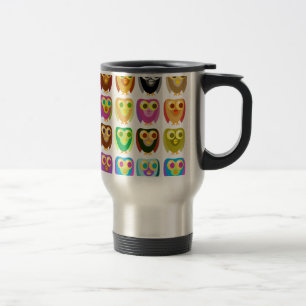 Colorful Owls Pattern Reisbeker