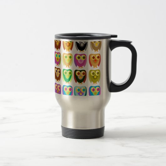 Colorful Owls Pattern Reisbeker (Rechts)