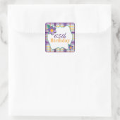 Colorful Paars Yellow 65th Birthday Sticker (Tas)