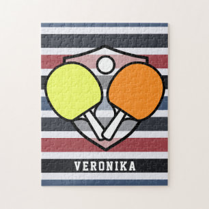 Colorful Paddle Table Tennis Rackets & Kinder naam Legpuzzel